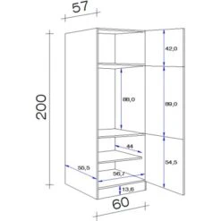 Flex-Well Exclusiv Geräteumbauschrank Capri 60 Cm Schwarz Matt-Endgrain Oak -Küchenbedarf Discounter 047584070148 4051 VM GIT60