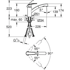Grohe Einhand-Küchenarmatur Start Chrom Herausziehbar -Küchenbedarf Discounter 101551 4520 2