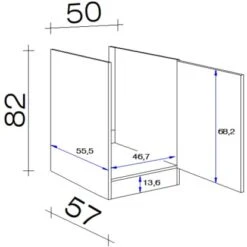Flex-Well Exclusiv Spülenunterschrank Vintea 50cm Ohne Arbeitsplatte Magnolie M. 5 Flex-Well Exclusiv Spülenunterschrank Vintea 50cm Ohne Arbeitsplatte Magnolie M. -Küchenbedarf Discounter 164384 4051 5 6