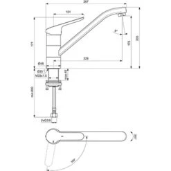 Ideal Standard Küchenarmatur Ceraflex BlueStart Vorfenstermontage Chrom -Küchenbedarf Discounter 188283 3049 6