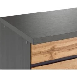 Held Möbel Spülenunterschrank Turin 120 Cm Mit 2 Türen Wotaneiche/Graphit -Küchenbedarf Discounter 189417 11016600 CU 05