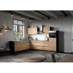 Held Möbel Küchen-Eckschrank Turin 120 Cm Wotaneiche/Graphit -Küchenbedarf Discounter 189465 11016600 AB 14 1