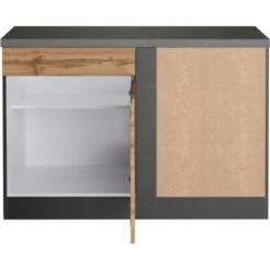 Held Möbel Küchen-Eckschrank Turin 120 Cm Wotaneiche/Graphit -Küchenbedarf Discounter 189465 11016600 S 02 1