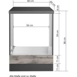 Held Möbel Herdumbauschrank Turin 60 Cm Wotaneiche/Graphit 18 Held Möbel Herdumbauschrank Turin 60 Cm Wotaneiche/Graphit -Küchenbedarf Discounter 189473 11016600 VM 06