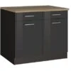Held Möbel Küchenunterschrank Mailand 100 Cm Hochglanz Graphit/Graphit -Küchenbedarf Discounter 189934 11016600 S 01