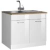 Held Möbel Spülenunterschrank Mailand 100 Cm Hochglanz Weiß/Weiß -Küchenbedarf Discounter 189969 11016600 S 01