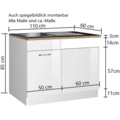 Held Möbel Spülenunterschrank Mailand 110 Cm Hochglanz Graphit/Graphit 13 Held Möbel Spülenunterschrank Mailand 110 Cm Hochglanz Graphit/Graphit -Küchenbedarf Discounter 189974 11016600 VM 03
