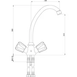 Sanitop-Wingenroth Zweigriffmischer Küchenarmatur Standard Plus Chrom -Küchenbedarf Discounter 243251 3711 062893 SZ