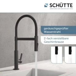 Schütte Spültischarmatur Mit Soft-Touch Schlauch Miami Schwarz-Matt -Küchenbedarf Discounter 4008431791470 2759 3