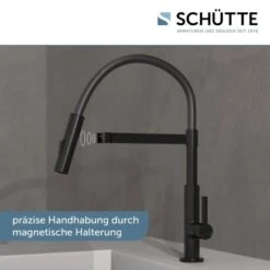 Schütte Spültischarmatur Mit Soft-Touch Schlauch Miami Schwarz-Matt -Küchenbedarf Discounter 4008431791470 2759 4