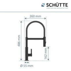 Schütte Spültischarmatur Mit Soft-Touch Schlauch Miami Schwarz-Matt -Küchenbedarf Discounter 4008431791470 2759 7