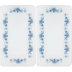 Wenko Herdabdeckplatten Universal Blaue Rankblüten 2er Set Mehrfarbig