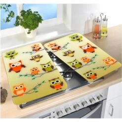 Wenko Herdabdeckplatten Universal Eulenversammlung 2er Set Mehrfarbig -Küchenbedarf Discounter 4008838198360 1068 03