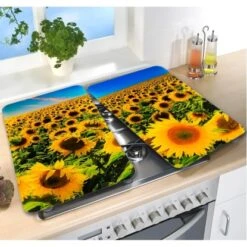 Wenko Herdabdeckplatten Universal Sonnenblumenfeld 2er Set Mehrfarbig -Küchenbedarf Discounter 4008838229071 1068 03