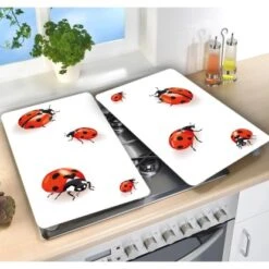 Wenko Herdabdeckplatten Universal Marienkäfer 2er Set Mehrfarbig -Küchenbedarf Discounter 4008838235218 1068 03
