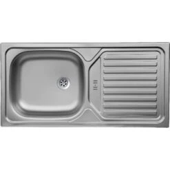 Flex-Well Exclusiv Spülenunterschrank Capri 100 Cm Schwarz Matt-Endgrain Oak -Küchenbedarf Discounter 4047584070117 4051 CU 01