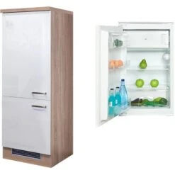 Flex-Well Exclusiv Kühlschrank-Umbau Valero Mit Kühlschrank PKM KS 120.4A+ EB -Küchenbedarf Discounter 4051 g 60 102 000 valero 2