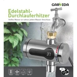 Maxxmee Edelstahl-Durchlauferhitzer Kompakt 3600 W -Küchenbedarf Discounter 4052926052515 4257 7