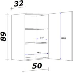 Flex-Well Oberschrank 50 X 89 Cm Arizona San Remo Eiche -Küchenbedarf Discounter 452612 4051 5 2