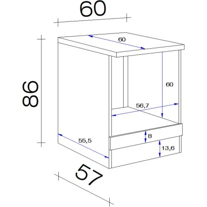 Flex-Well Exclusiv Herd-Umbauschrank Orlando 60 Cm Kaschmir Glanz-Sonoma Eiche 4 Flex-Well Exclusiv Herd-Umbauschrank Orlando 60 Cm Kaschmir Glanz-Sonoma Eiche – Bild 2
