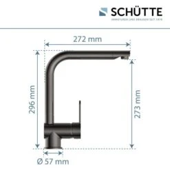Schütte Küchenarmatur Rio Hochglanz-Graphit -Küchenbedarf Discounter 473315 2759 06