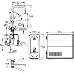 Grohe U-Auslauf Starter Kit Blue Home Chrom -Küchenbedarf Discounter 5189212 4520 100042123 2