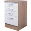 Flex-Well Classic Schubkastenschrank Florida 50 Cm Weiß-Sonoma Eiche -Küchenbedarf Discounter 525994 4800 ussa50 samoa 2
