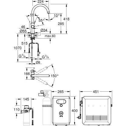 Grohe Einhand-Spültischbatterie Set Blue Professional Supersteel 4 Grohe Einhand-Spültischbatterie Set Blue Professional Supersteel – Bild 2