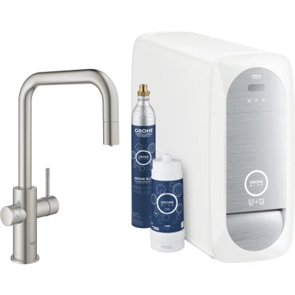 Grohe Blue Home U-Auslauf Starter Kit Supersteel 3 Grohe Blue Home U-Auslauf Starter Kit Supersteel