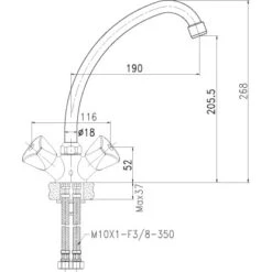 Sanitop-Wingenroth Zweigriff-Küchenarmatur Standard Plus Chrom -Küchenbedarf Discounter 529057 3711 2