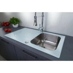 OBI Glasspüle 50 Cm X 86 Cm Weiß -Küchenbedarf Discounter 568667 2137 Glasspuele 3