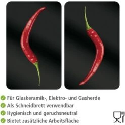 Wenko Herdabdeckplatten Universal Hot Peperoni 2er-Set Mehrfarbig -Küchenbedarf Discounter 580693 1068 03
