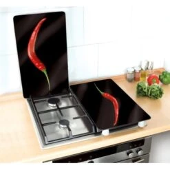 Wenko Herdabdeckplatten Universal Hot Peperoni 2er-Set Mehrfarbig -Küchenbedarf Discounter 580693 1068 08