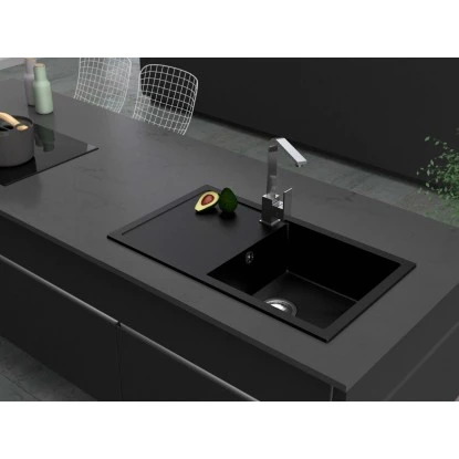 Miló Einbauspüle Granitverbundstoff Blissano 76 Schwarz 5 Miló Einbauspüle Granitverbundstoff Blissano 76 Schwarz – Bild 3