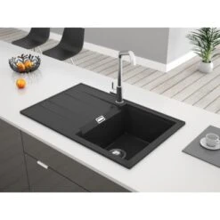 Miló Einbauspüle Granitverbundstoff Piatto 78 Graphit -Küchenbedarf Discounter 5903140018315 30