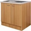 Flex-Well Classic Spülenunterschrank Nano 100 Cm Buche Nachbildung -Küchenbedarf Discounter 7363658 4051 dspu100 nano