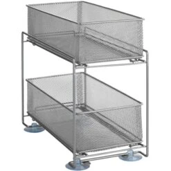 Wenko Schubladenregal 2 Etagen Metall Silber