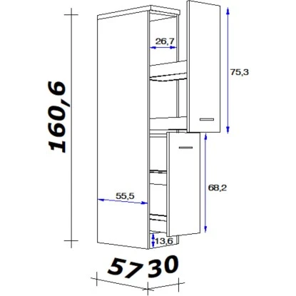 Flex-Well Exclusiv Demi-Apothekerschrank Morena 30 Cm Basaltgrau Matt - San Remo 4 Flex-Well Exclusiv Demi-Apothekerschrank Morena 30 Cm Basaltgrau Matt - San Remo – Bild 2