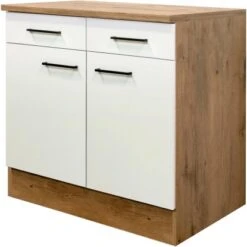 Flex-Well Exclusiv Unterschrank Vintea 80 Cm Magnolie Matt - Lancelot Oak