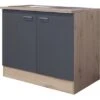 Flex-Well Exclusiv Spülenunterschrank Morena 100 Cm Basaltgrau Matt - San Remo -Küchenbedarf Discounter 756483 4051 dspu100morena