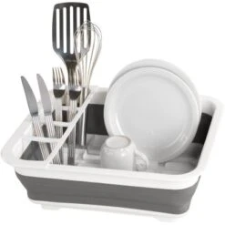 Wenko Geschirrabtropfständer Faltbar Grau/Weiß -Küchenbedarf Discounter 762093 1068 54780100 de 02