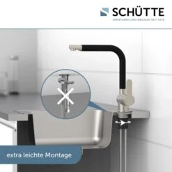 Schütte Spültischarmatur Rio Edelstahloptik Schwarz Matt 11 Schütte Spültischarmatur Rio Edelstahloptik Schwarz Matt -Küchenbedarf Discounter 766206 2759 04