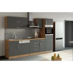 Held Möbel Hängeschrank Sorrento BxHxT 40 X 57 X 34 Cm Anthrazit-Wotaneiche -Küchenbedarf Discounter 853726 11016600 11