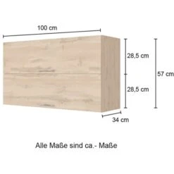 Held Möbel Klapphängeschrank Sorrento BxHxT 100x57x34 Cm Wotaneiche-Grafit -Küchenbedarf Discounter 853748 11016600 4
