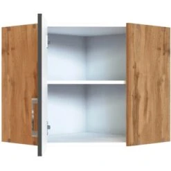 Held Möbel Eckhängeschrank Sorrento BxHxT 60 X 57 X 60 Cm Anthrazit-Wotaneiche -Küchenbedarf Discounter 853756 11016600 3