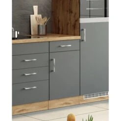 Held Möbel Unterschrank Sorrento 50 X 85 X 60 Cm Tür Schub. + EL-B. Anth.-Wotan. -Küchenbedarf Discounter 853761 11016600 12