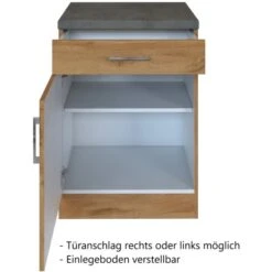 Held Möbel Unterschrank Sorrento 50 X 85 X 60 Cm Tür Schubk. + EL-Boden Wotanei. -Küchenbedarf Discounter 853763 11016600 3