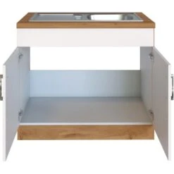 Held Möbel Spülenschrank Sorrento BxHxT 100x85x60 Cm 2 Türen Weiß-Wotaneiche -Küchenbedarf Discounter 853804 11016600 3