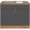 Held Möbel Spülenschrank Sorrento B100 X H85 X T60 Cm 2Türen Anthraz.-Wotaneiche -Küchenbedarf Discounter 853807 11016600 1