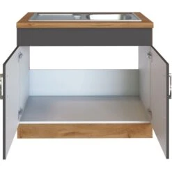 Held Möbel Spülenschrank Sorrento B100 X H85 X T60 Cm 2Türen Anthraz.-Wotaneiche -Küchenbedarf Discounter 853807 11016600 3